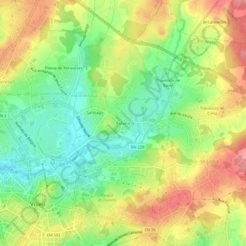 Carte topographique Esculca, altitude, relief