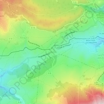 Carte topographique La Perche, altitude, relief