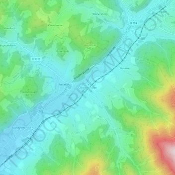 Carte topographique Oberwinden, altitude, relief