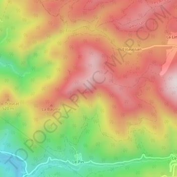 Carte topographique Tour du Pin, altitude, relief