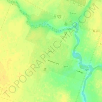 Carte topographique Rovine, altitude, relief