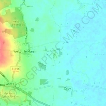 Carte topographique Boothby, altitude, relief