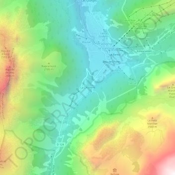 Carte topographique La Chollière, altitude, relief