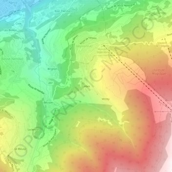 Carte topographique Clèbes, altitude, relief