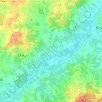 Carte topographique Vroente, altitude, relief