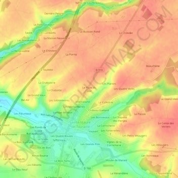 Carte topographique Le Point du Jour, altitude, relief