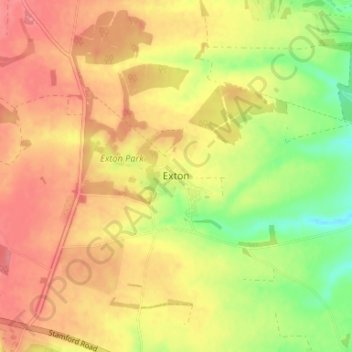 Carte topographique Exton, altitude, relief