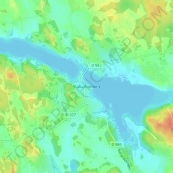 Carte topographique Stallarholmen, altitude, relief