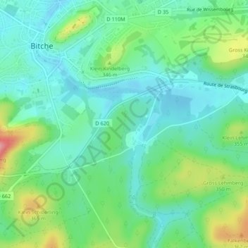 Carte topographique Hasselfurth, altitude, relief