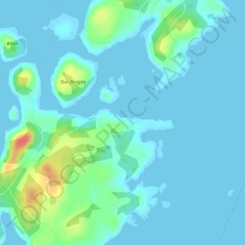 Carte topographique Långroudden, altitude, relief