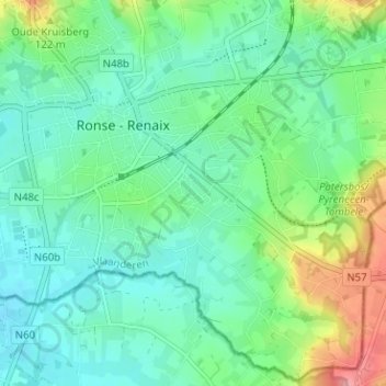 Carte topographique Coutre de l'Escaut, altitude, relief