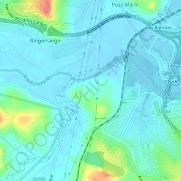 Carte topographique La Menacha, altitude, relief