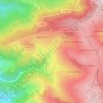 Carte topographique Stohren, altitude, relief