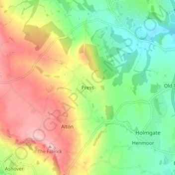 Carte topographique Press, altitude, relief