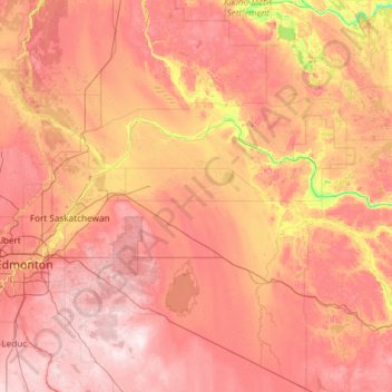 Carte topographique Lamont, altitude, relief