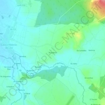 Carte topographique Bouzaboa, altitude, relief