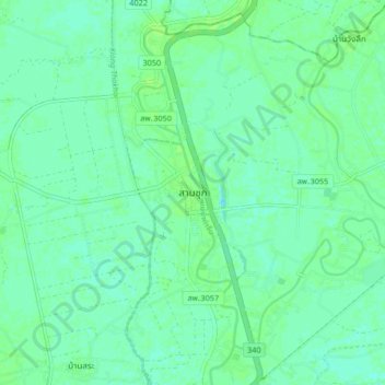 Carte topographique Sam Chuk, altitude, relief