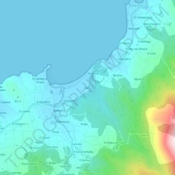 Carte topographique Cans, altitude, relief