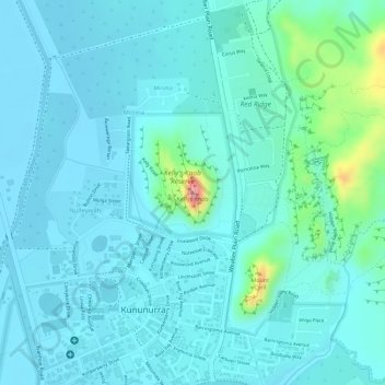 Carte topographique Kellys Knob, altitude, relief