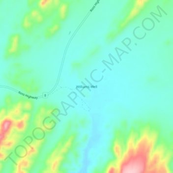 Carte topographique Williams Well, altitude, relief