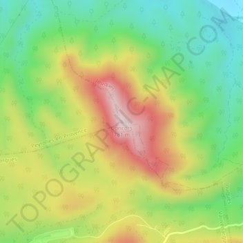 Carte topographique Concors, altitude, relief
