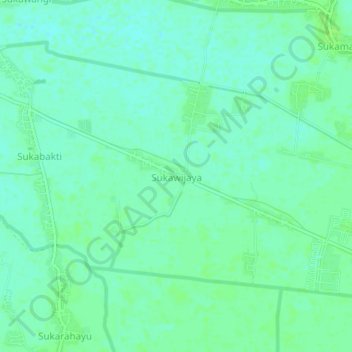 Carte topographique Sukawijaya, altitude, relief