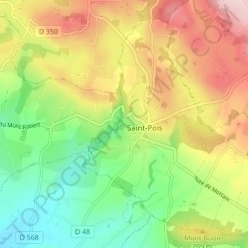 Carte topographique Le Val d'Enfer, altitude, relief