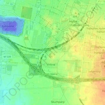 Carte topographique Bunkeflo, altitude, relief