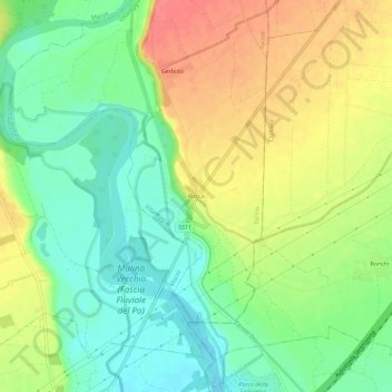 Carte topographique Rocca, altitude, relief