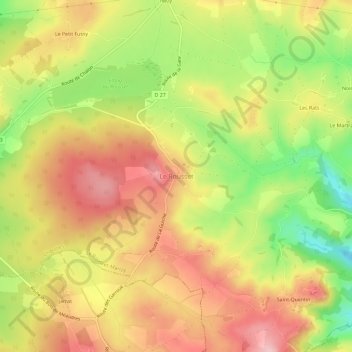 Carte topographique Le Rousset, altitude, relief