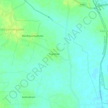 Carte topographique Thanthoni, altitude, relief