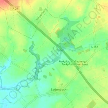Carte topographique Kuckuck, altitude, relief