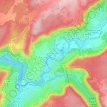 Carte topographique Scey-en-Varais, altitude, relief