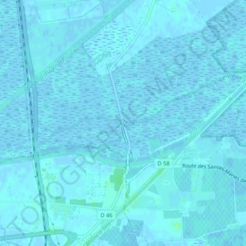 Carte topographique Tour Carbonnière, altitude, relief