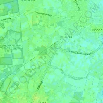 Carte topographique Siemkensheuvel, altitude, relief