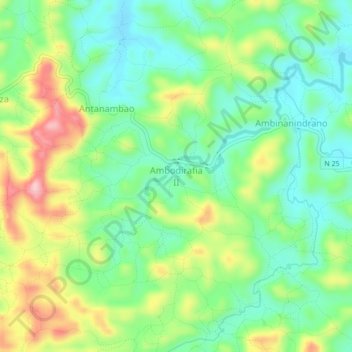 Carte topographique Ambodirafia II, altitude, relief
