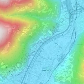 Carte topographique Lusanico, altitude, relief