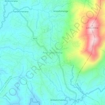 Carte topographique Andranovelona, altitude, relief