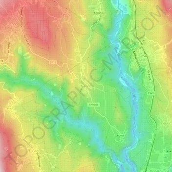 Carte topographique Nanno, altitude, relief