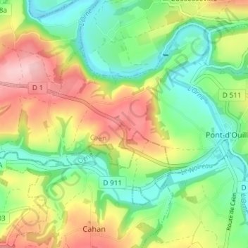 Carte topographique Saint-Marc d'Ouilly, altitude, relief