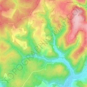 Carte topographique Allmendsberg, altitude, relief