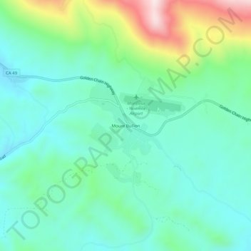 Carte topographique Mount Bullion, altitude, relief
