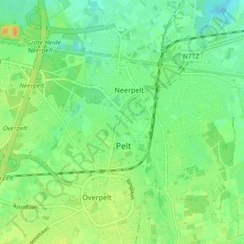 Carte topographique Haspershoven, altitude, relief