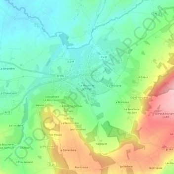 Carte topographique Le Moulin de la Forge, altitude, relief