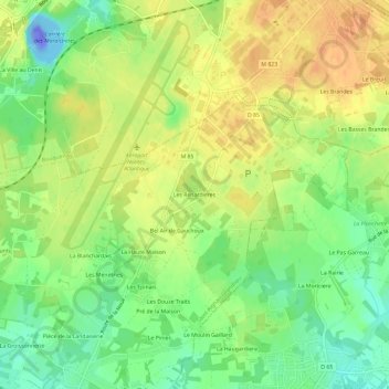 Carte topographique Les Renardieres, altitude, relief