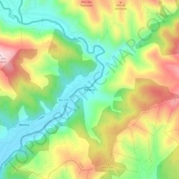 Carte topographique Matamá, altitude, relief