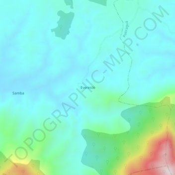 Carte topographique Evereste, altitude, relief