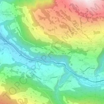 Carte topographique Putz, altitude, relief