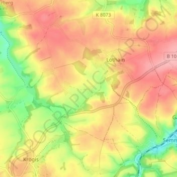 Carte topographique Canitz, altitude, relief