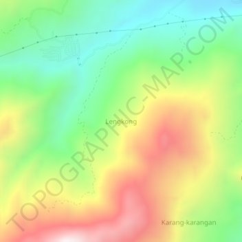 Carte topographique Lengkong, altitude, relief